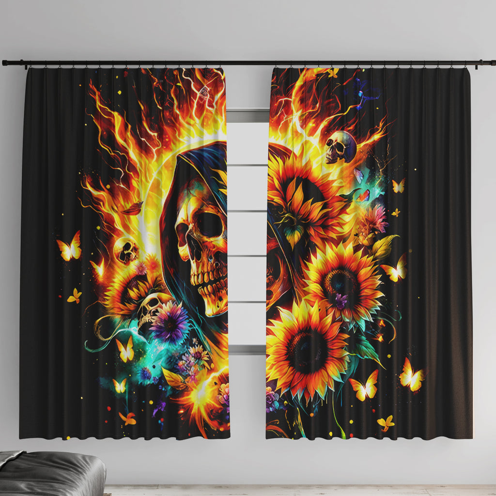Sunflower Skull Window Curtain She Is Sunshine Mixed With A Little Hurricane