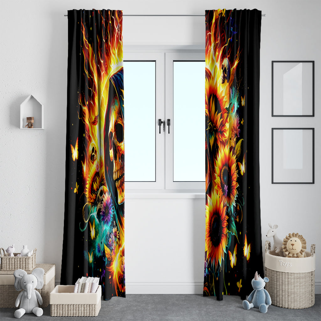 Sunflower Skull Window Curtain She Is Sunshine Mixed With A Little Hurricane