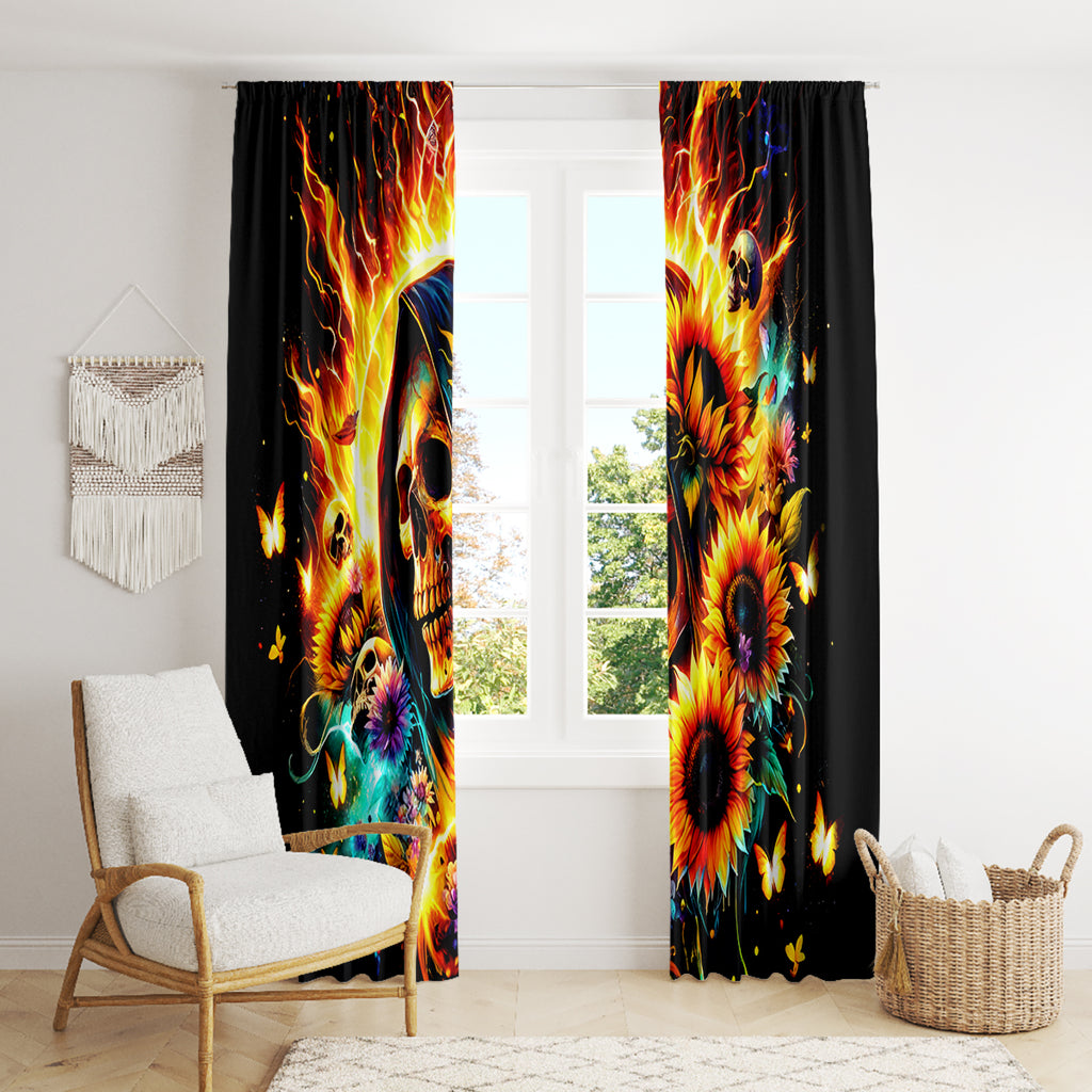 Sunflower Skull Window Curtain She Is Sunshine Mixed With A Little Hurricane