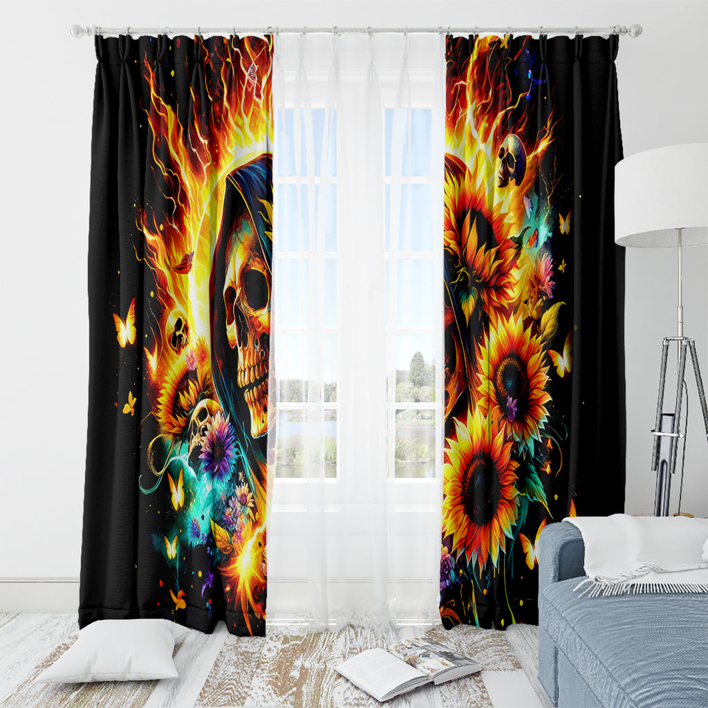 Sunflower Skull Window Curtain She Is Sunshine Mixed With A Little Hurricane