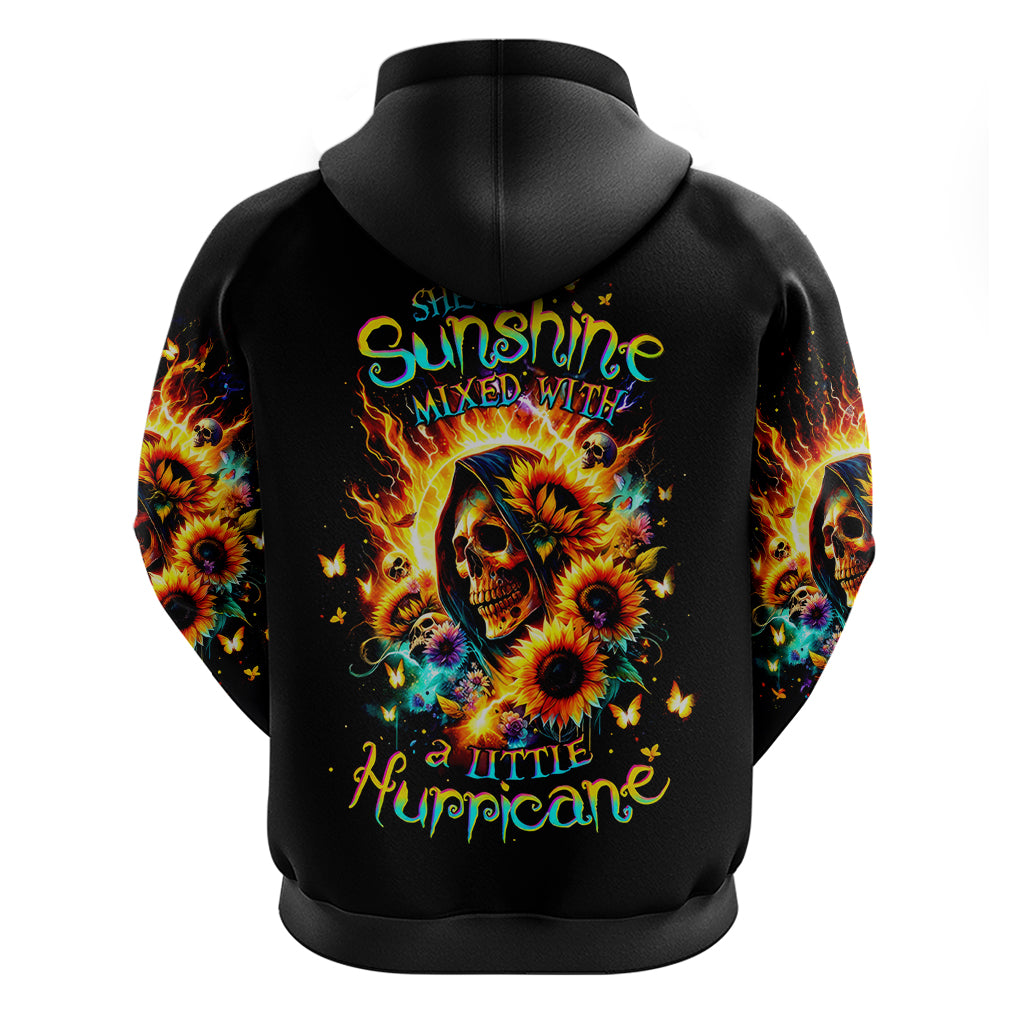 Sunflower Skull Zip Hoodie She Is Sunshine Mixed With A Little Hurricane