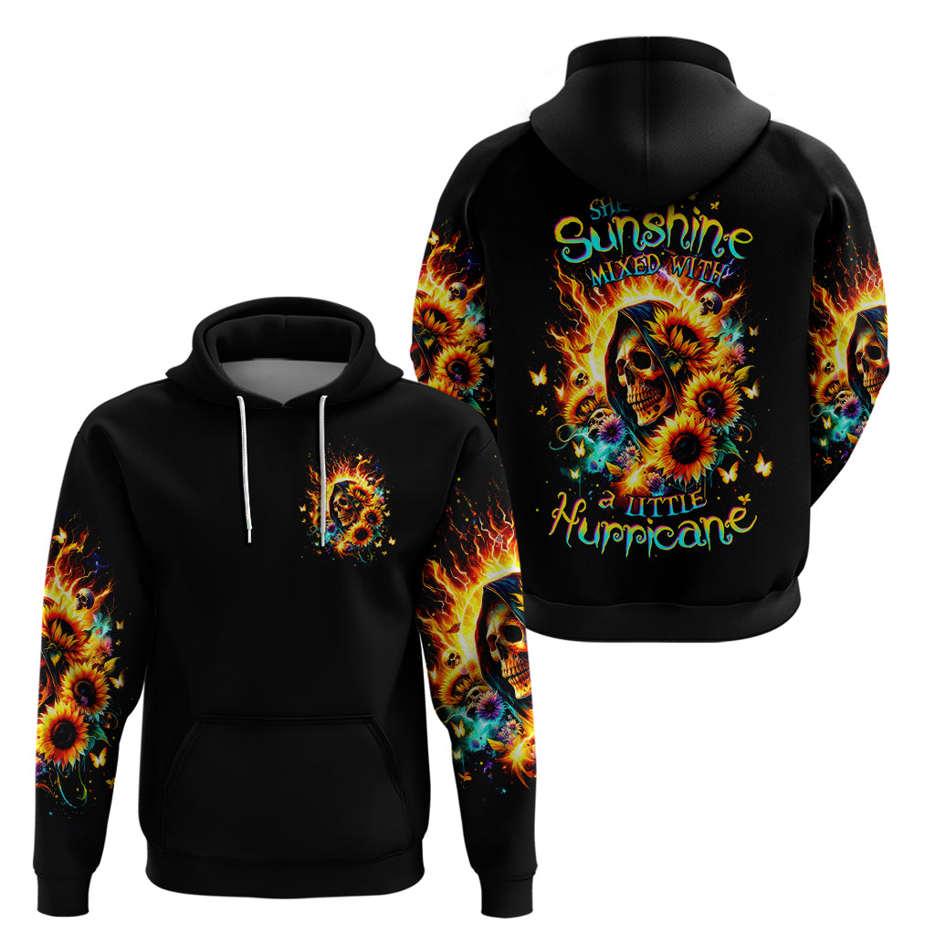 Sunflower Skull Zip Hoodie She Is Sunshine Mixed With A Little Hurricane