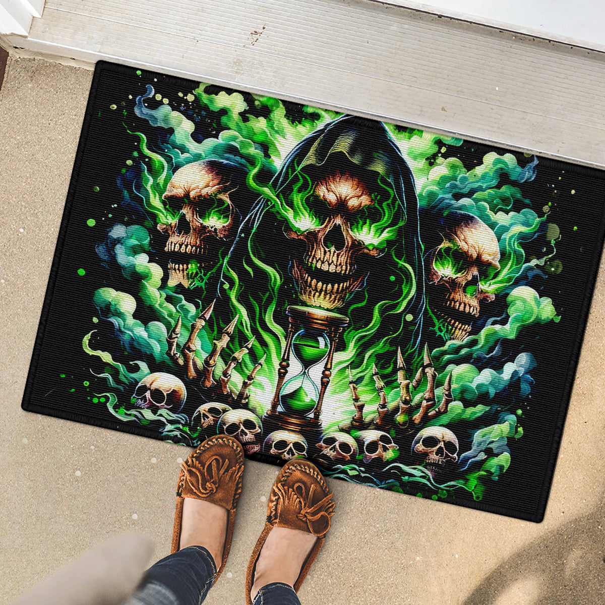 Witch Skull Rubber Doormat Of Course I'm Going To Hell I'm Just Here To Pick You Up