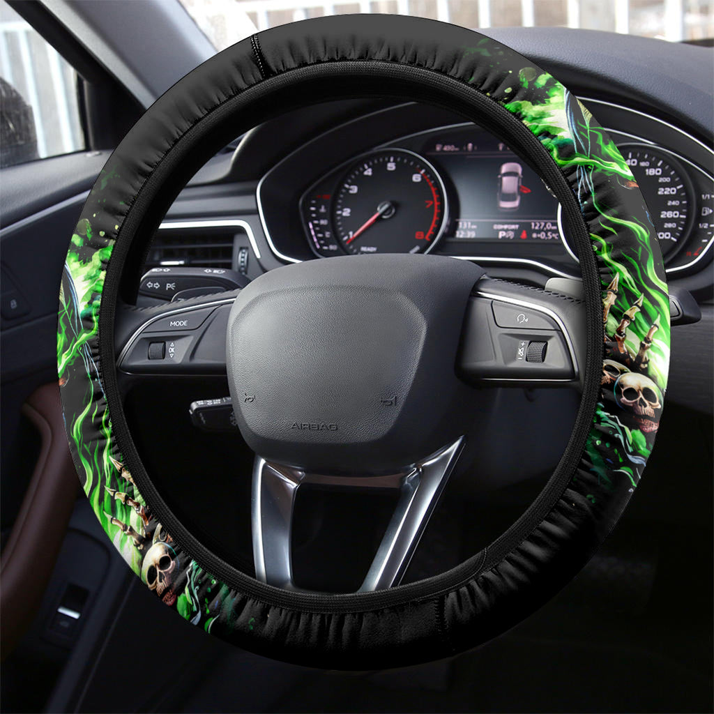 Witch Skull Steering Wheel Cover Of Course I'm Going To Hell I'm Just Here To Pick You Up