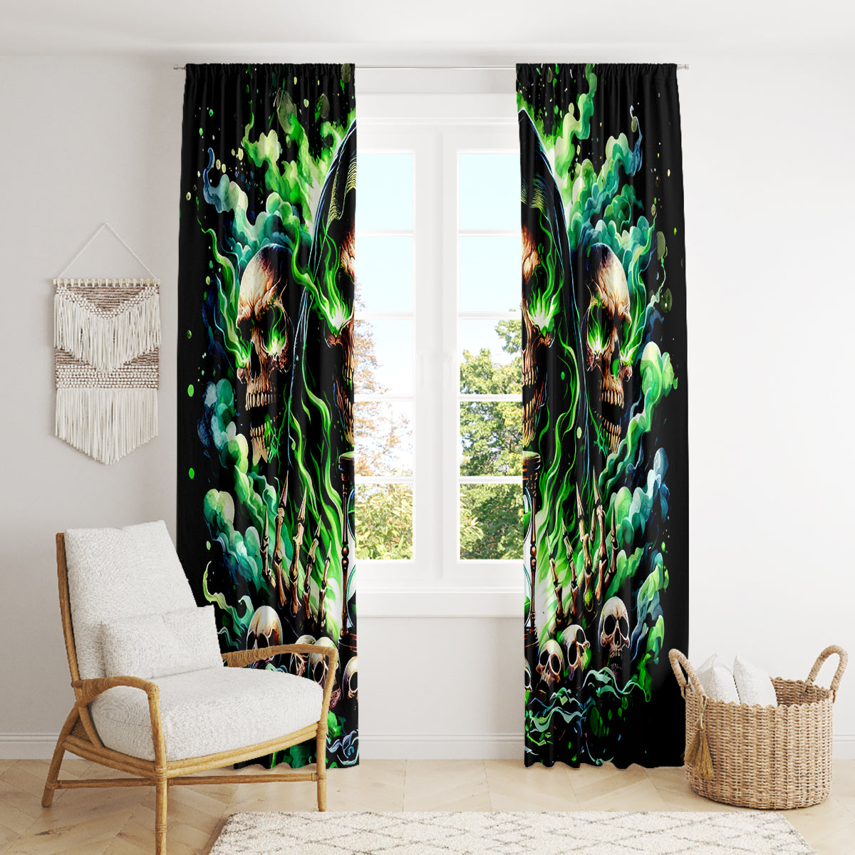 Witch Skull Window Curtain Of Course I'm Going To Hell I'm Just Here To Pick You Up