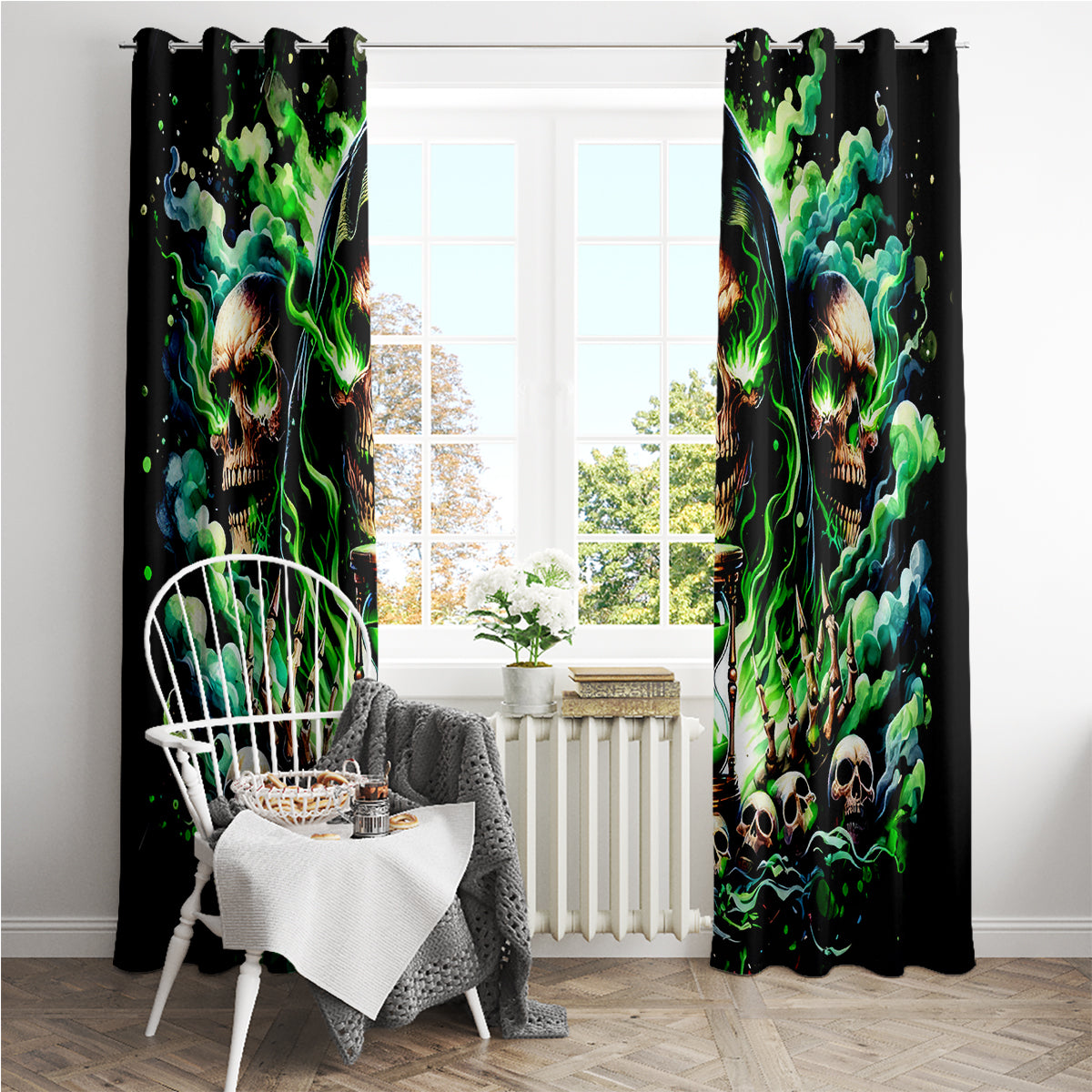 Witch Skull Window Curtain Of Course I'm Going To Hell I'm Just Here To Pick You Up