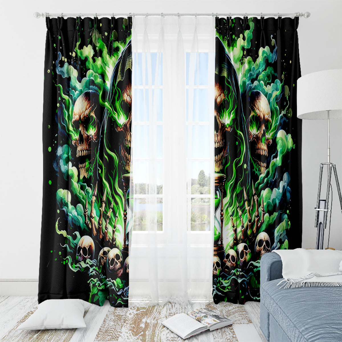 Witch Skull Window Curtain Of Course I'm Going To Hell I'm Just Here To Pick You Up