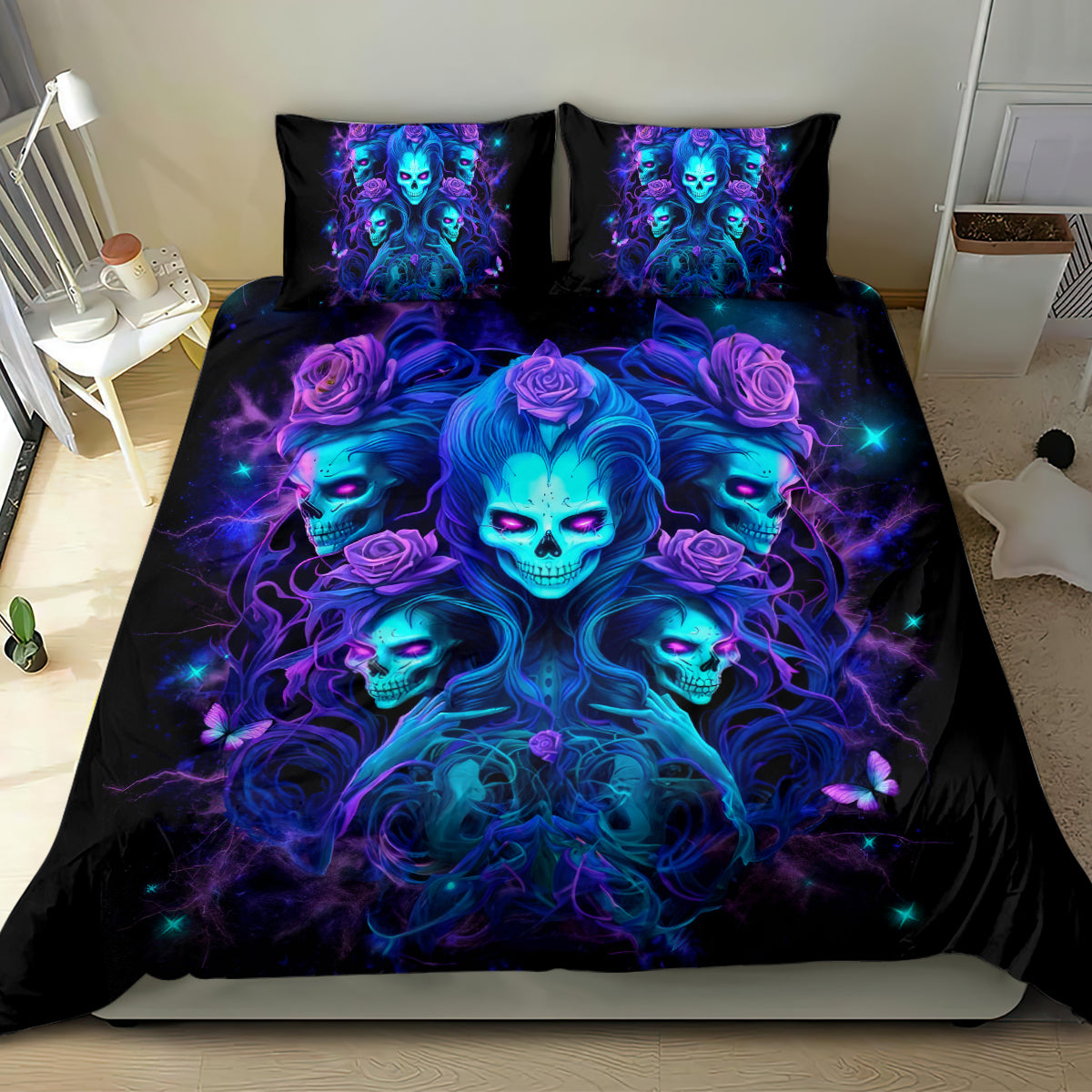 Rose Skull Bedding Set Four Out Of The Five Voices In My Head Think You An Idiot