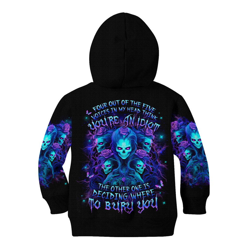 Rose Skull Kid Hoodie Four Out Of The Five Voices In My Head Think You An Idiot