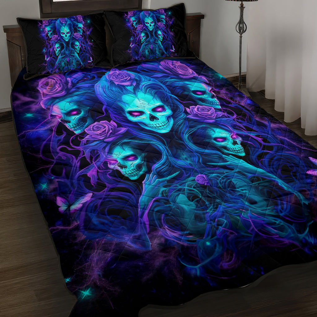 Rose Skull Quilt Bed Set Four Out Of The Five Voices In My Head Think You An Idiot