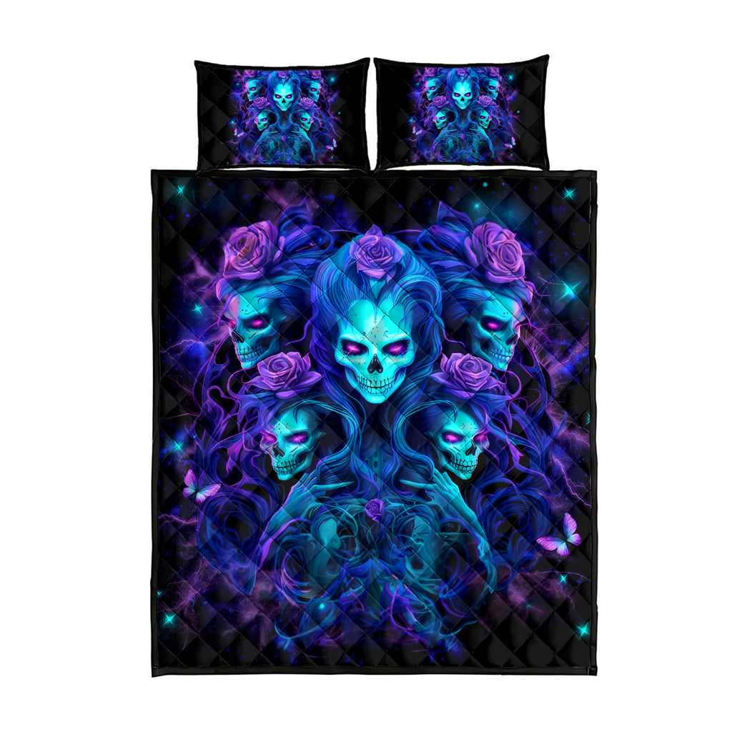 Rose Skull Quilt Bed Set Four Out Of The Five Voices In My Head Think You An Idiot