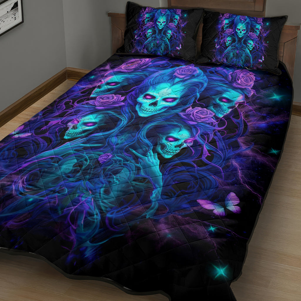 Rose Skull Quilt Bed Set Four Out Of The Five Voices In My Head Think You An Idiot