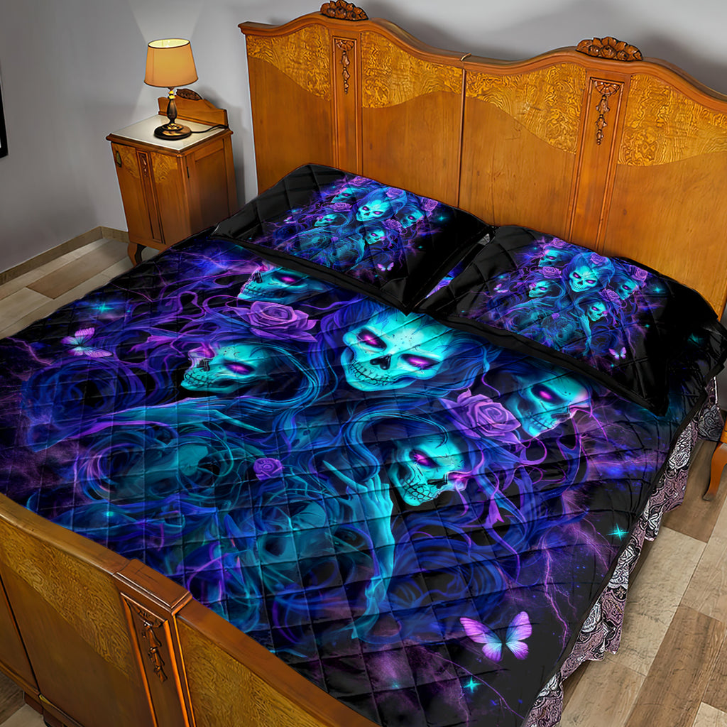 Rose Skull Quilt Bed Set Four Out Of The Five Voices In My Head Think You An Idiot