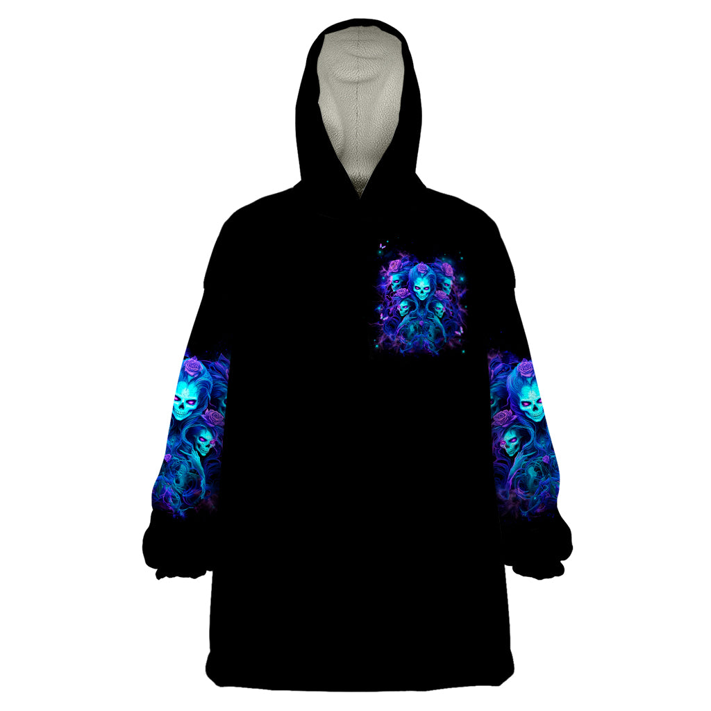 Rose Skull Wearable Blanket Hoodie Four Out Of The Five Voices In My Head Think You An Idiot