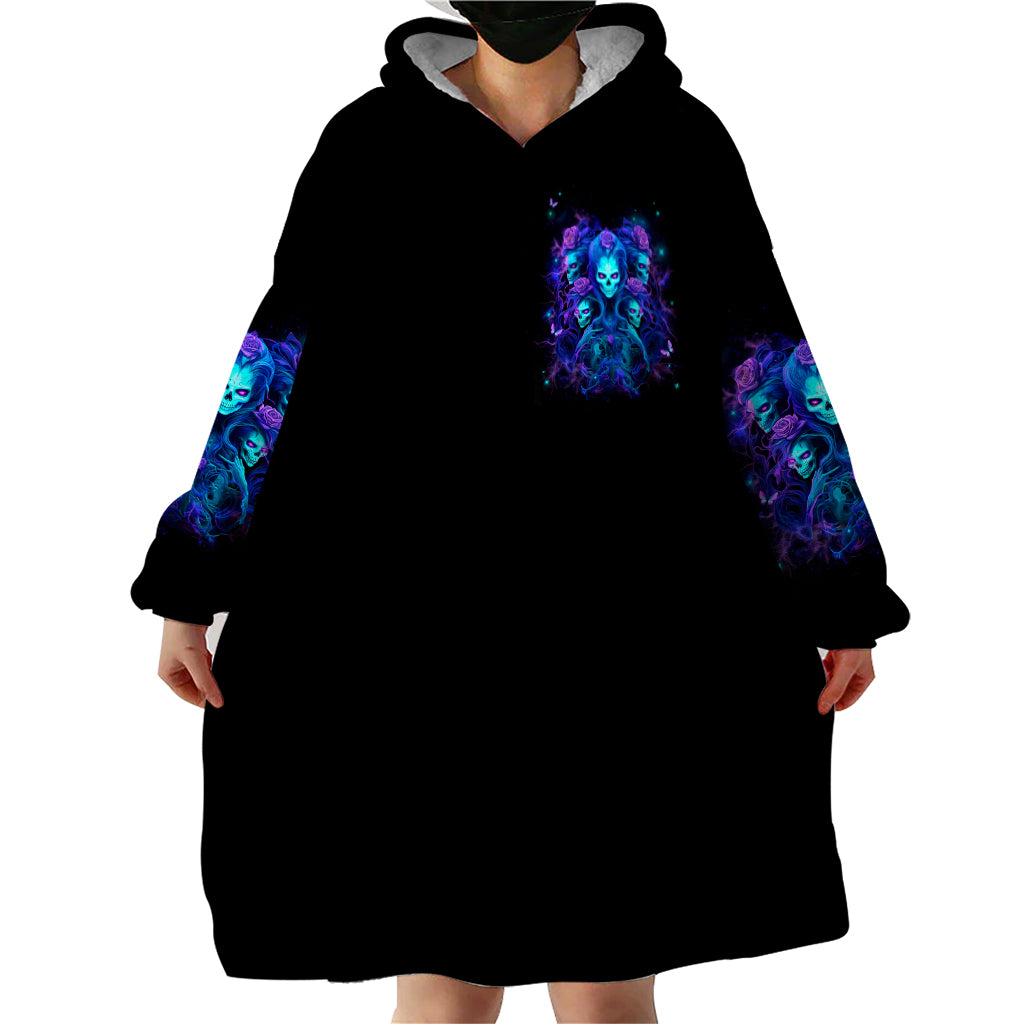 Rose Skull Wearable Blanket Hoodie Four Out Of The Five Voices In My Head Think You An Idiot