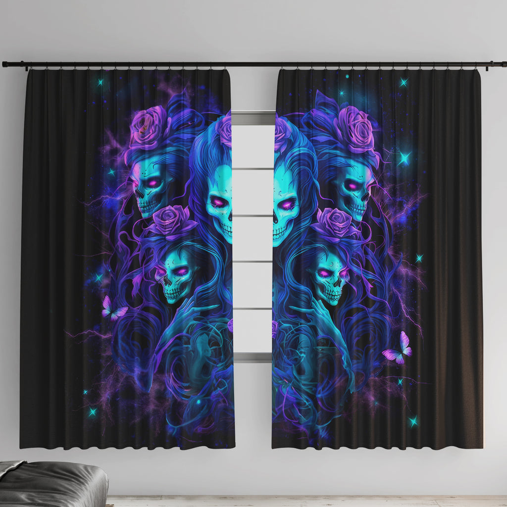 Rose Skull Window Curtain Four Out Of The Five Voices In My Head Think You An Idiot
