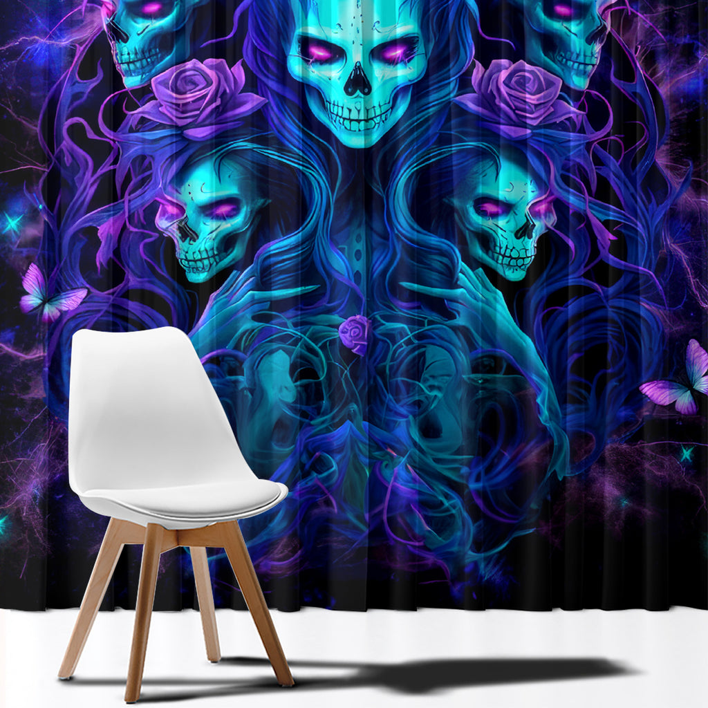 Rose Skull Window Curtain Four Out Of The Five Voices In My Head Think You An Idiot