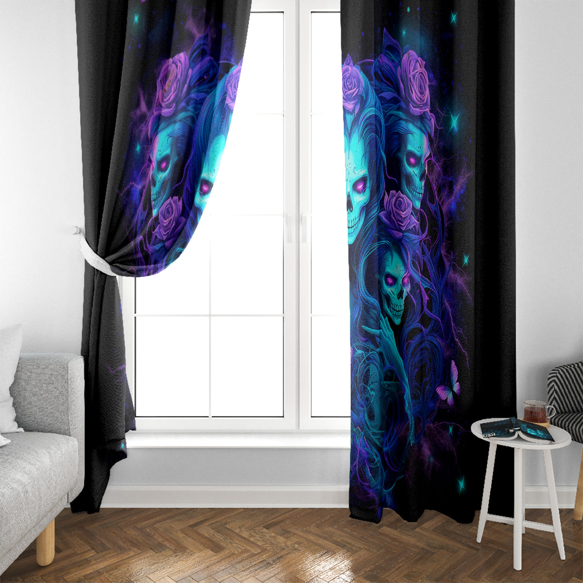 Rose Skull Window Curtain Four Out Of The Five Voices In My Head Think You An Idiot