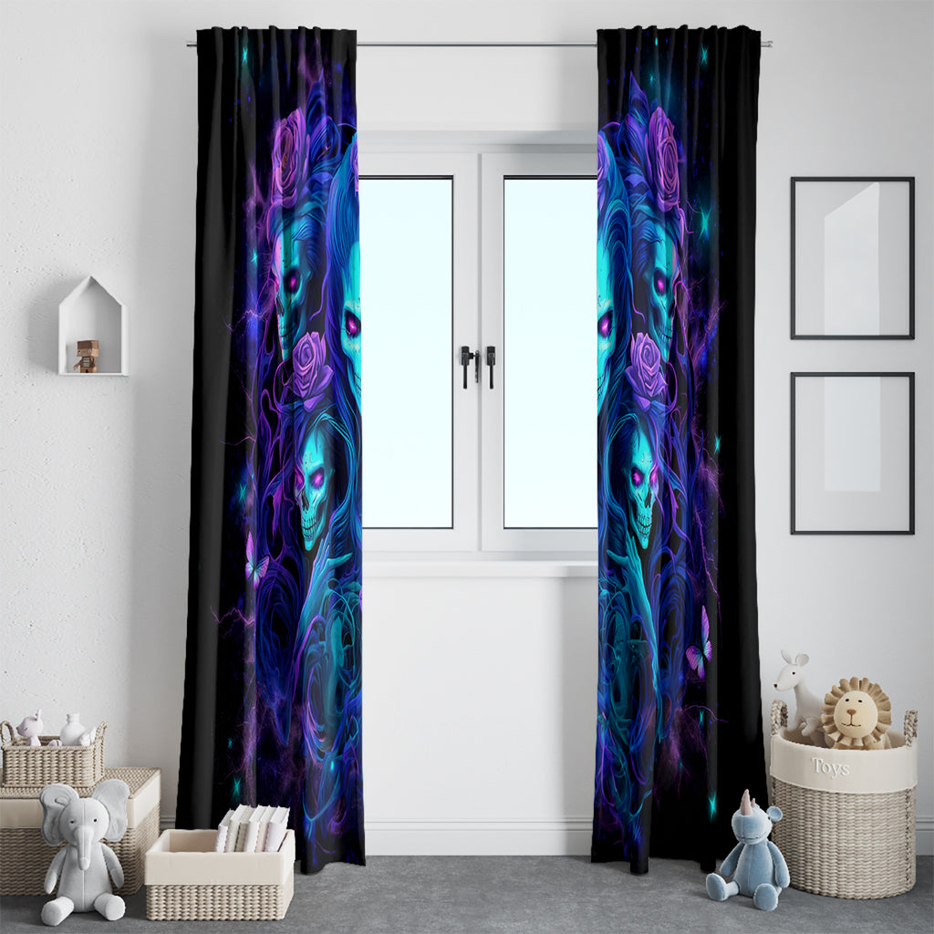 Rose Skull Window Curtain Four Out Of The Five Voices In My Head Think You An Idiot