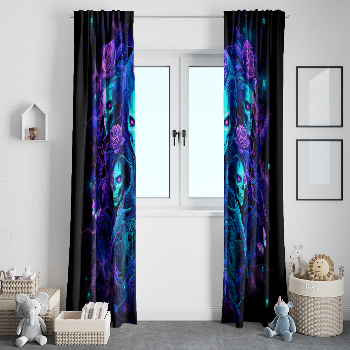 Rose Skull Window Curtain Four Out Of The Five Voices In My Head Think You An Idiot