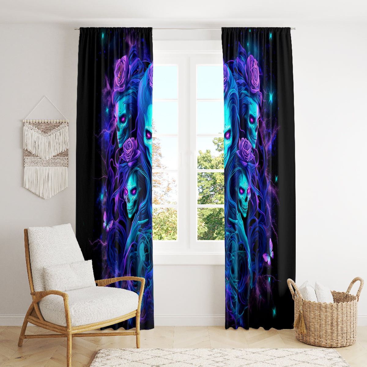 Rose Skull Window Curtain Four Out Of The Five Voices In My Head Think You An Idiot