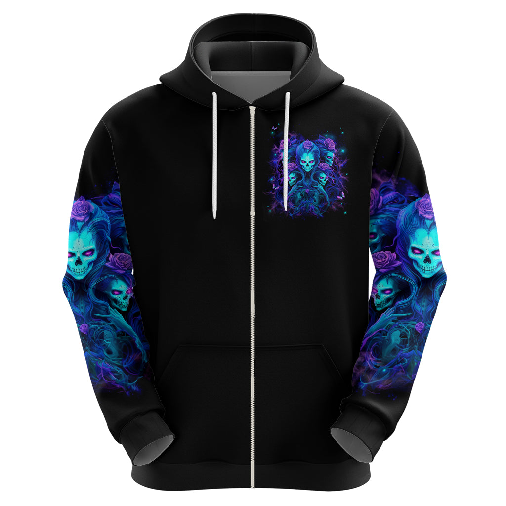 Rose Skull Zip Hoodie Four Out Of The Five Voices In My Head Think You An Idiot