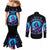 Witch Skull Couples Matching Mermaid Dress and Long Sleeve Button Shirt Hello Darkness My Old Friend