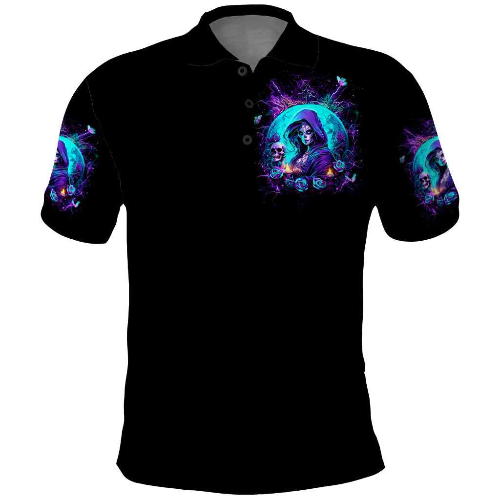 Witch Skull Polo Shirt Hello Darkness My Old Friend