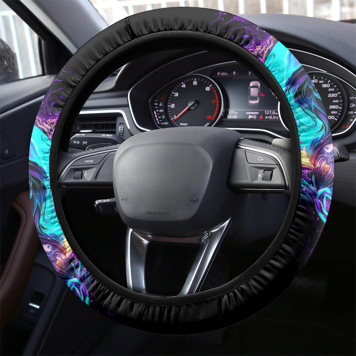 Witch Skull Steering Wheel Cover Hello Darkness My Old Friend
