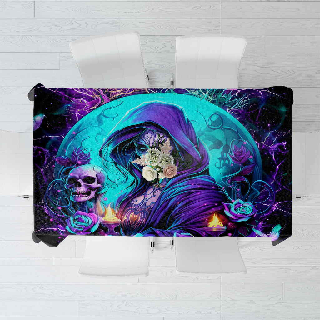 Witch Skull Tablecloth Hello Darkness My Old Friend