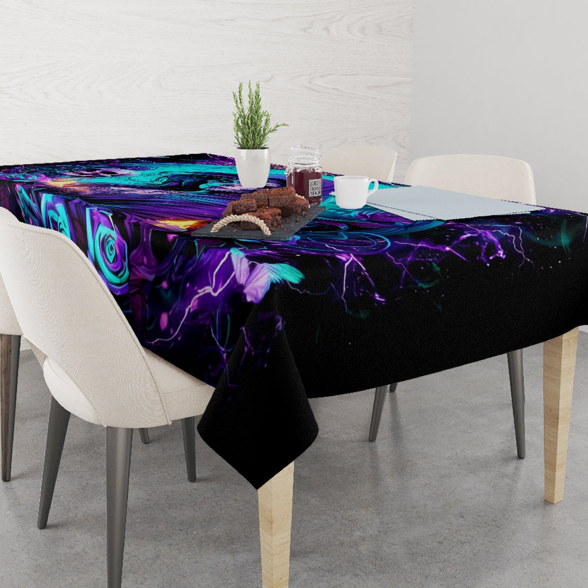 Witch Skull Tablecloth Hello Darkness My Old Friend