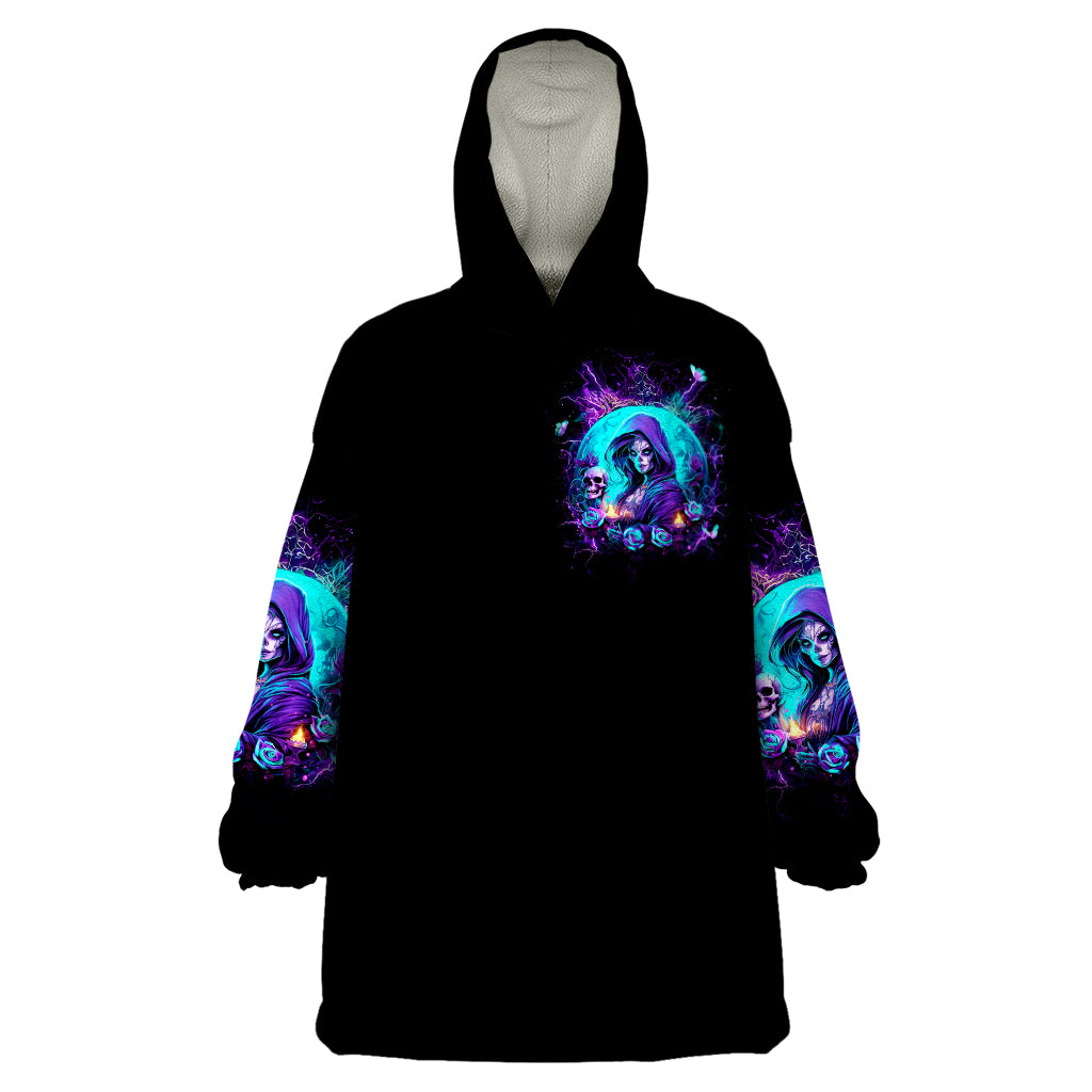 Witch Skull Wearable Blanket Hoodie Hello Darkness My Old Friend