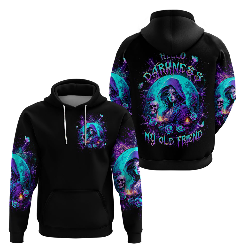Witch Skull Zip Hoodie Hello Darkness My Old Friend