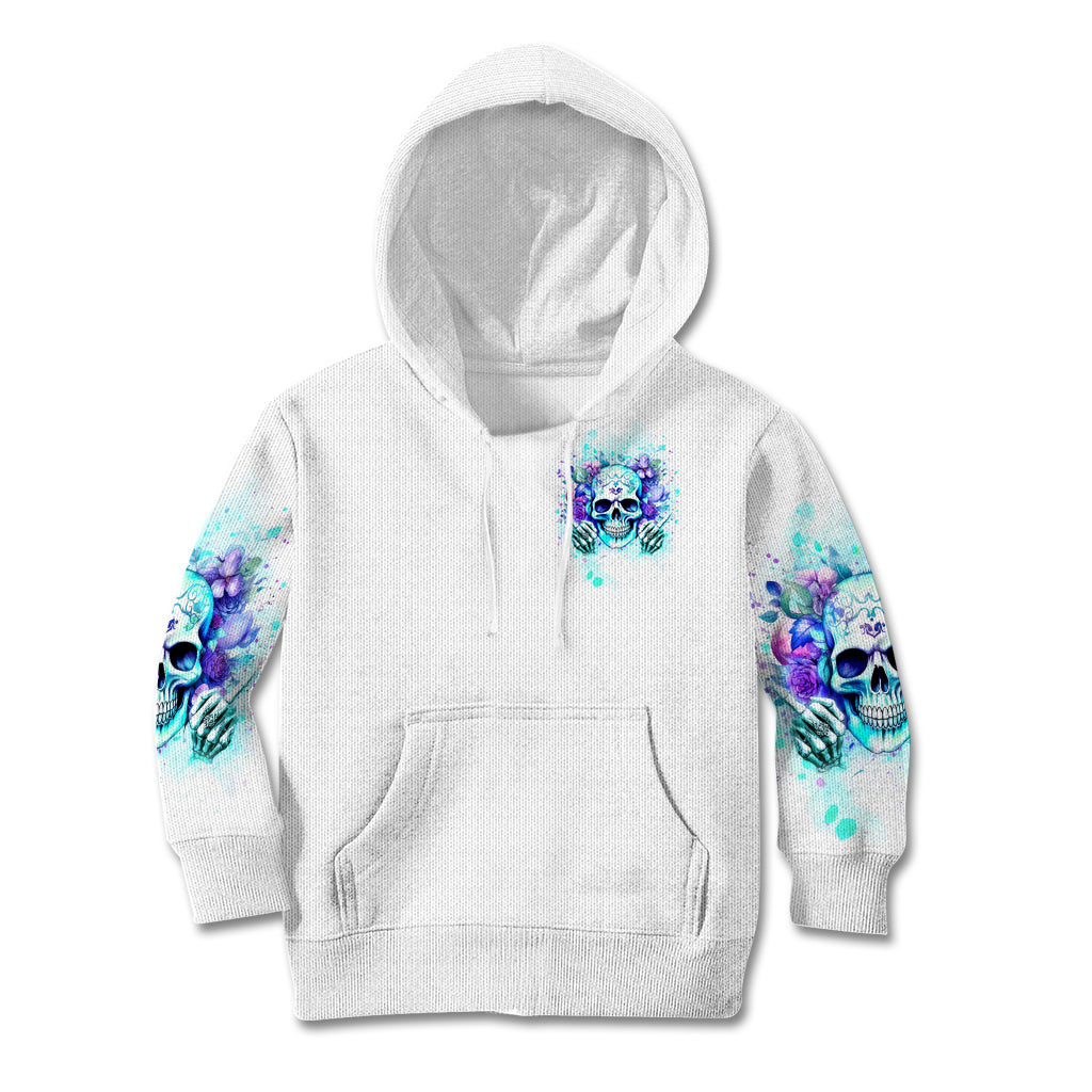 Rose SKull Kid Hoodie My Give A Fuck Is Broken But My Go Fuck Yourself Is Fully Functional