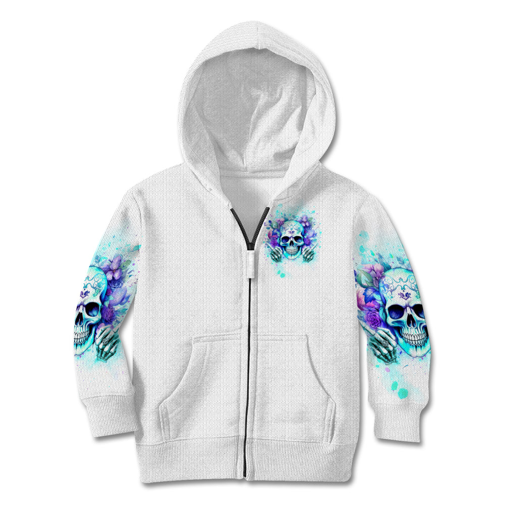 Rose SKull Kid Hoodie My Give A Fuck Is Broken But My Go Fuck Yourself Is Fully Functional