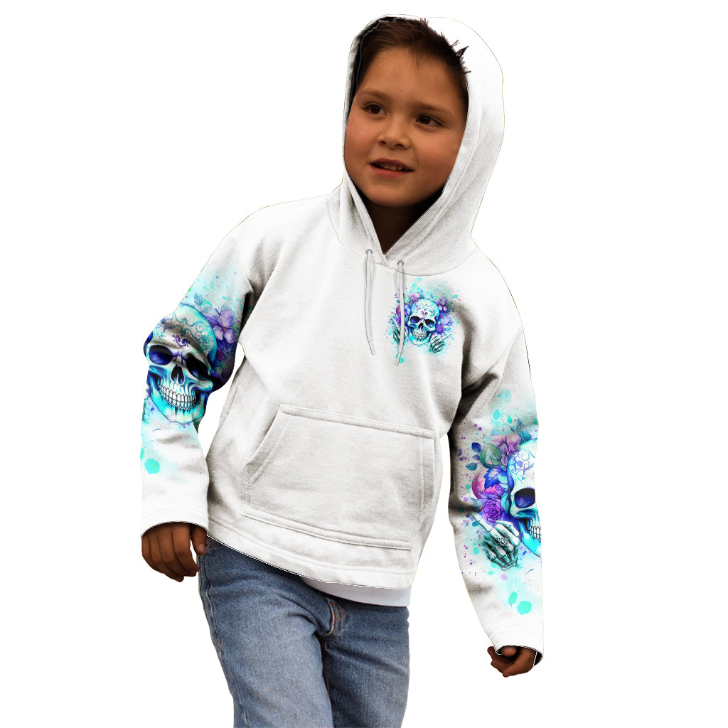 Rose SKull Kid Hoodie My Give A Fuck Is Broken But My Go Fuck Yourself Is Fully Functional