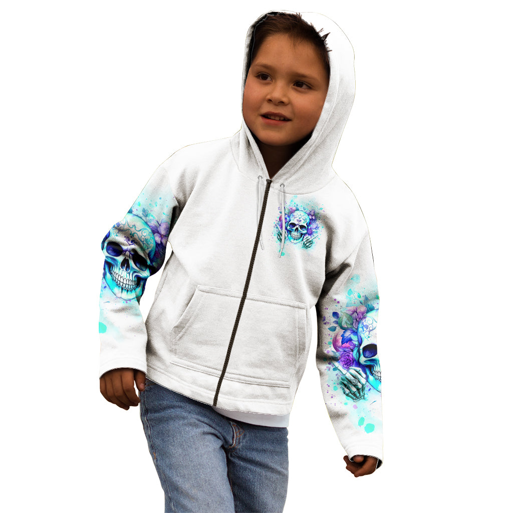 Rose SKull Kid Hoodie My Give A Fuck Is Broken But My Go Fuck Yourself Is Fully Functional
