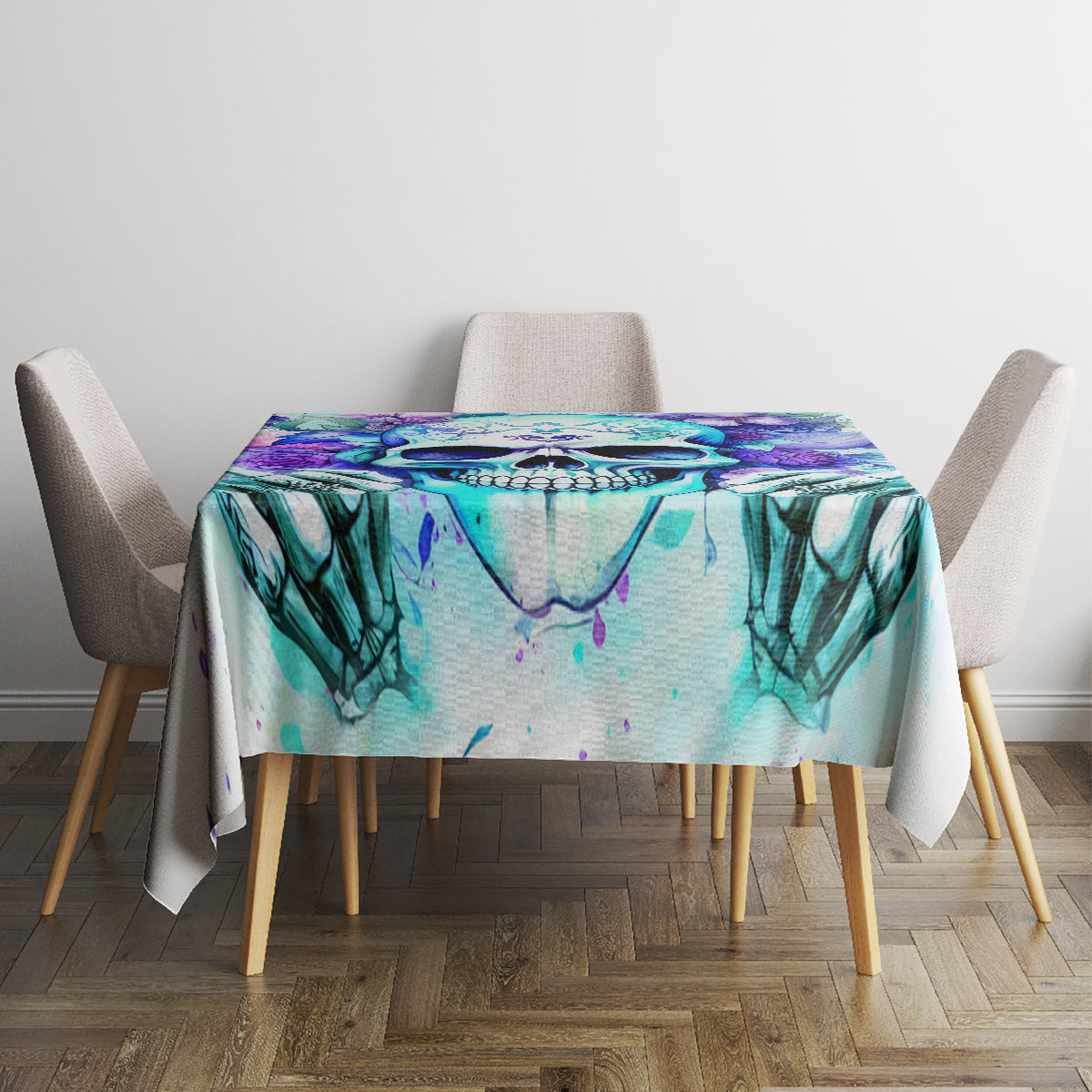 Rose SKull Tablecloth My Give A Fuck Is Broken But My Go Fuck Yourself Is Fully Functional