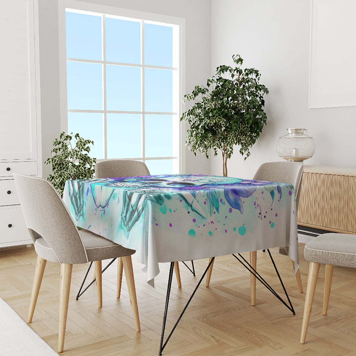 Rose SKull Tablecloth My Give A Fuck Is Broken But My Go Fuck Yourself Is Fully Functional