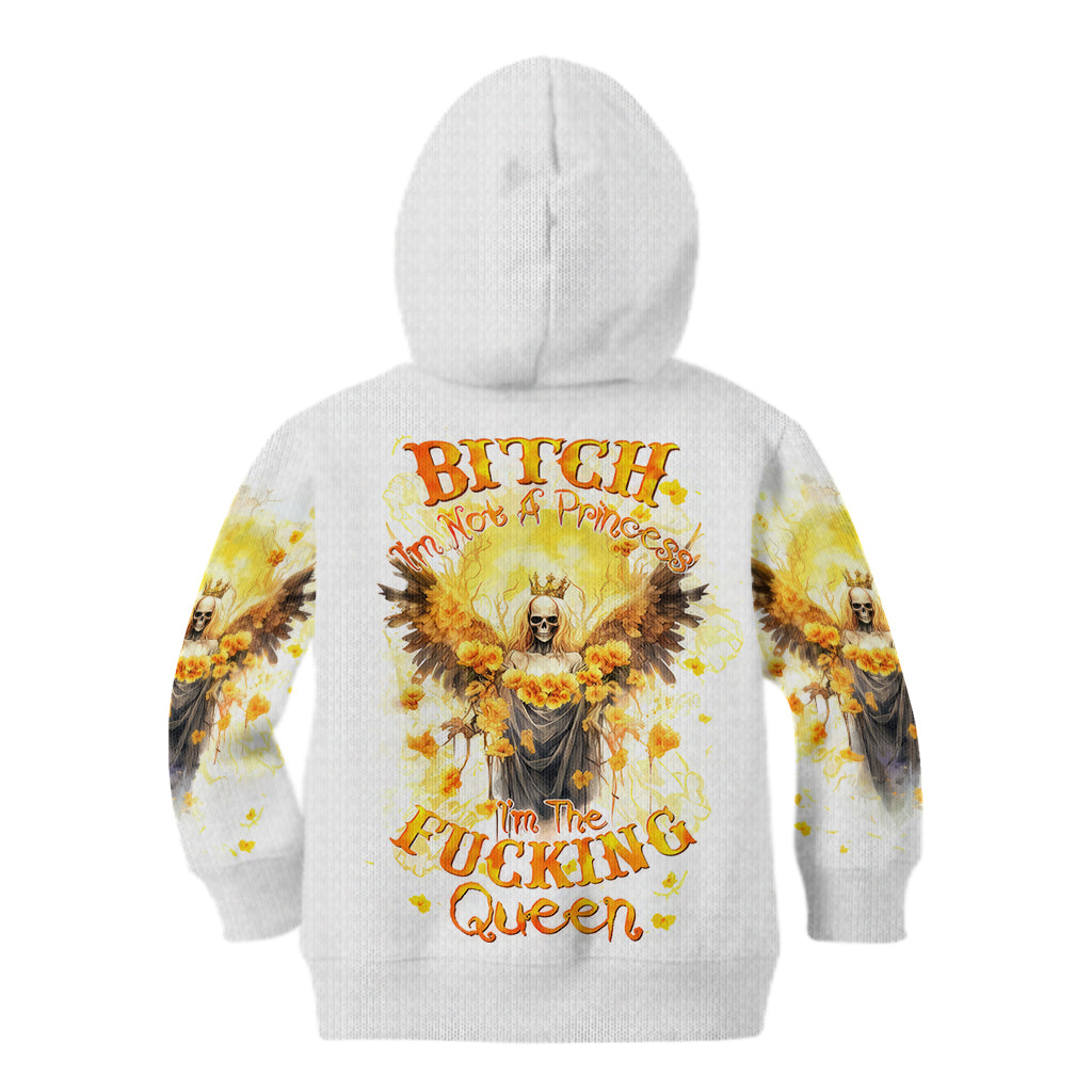 Flower Skull Angel Kid Hoodie Bitch I'm The Fucking Queen