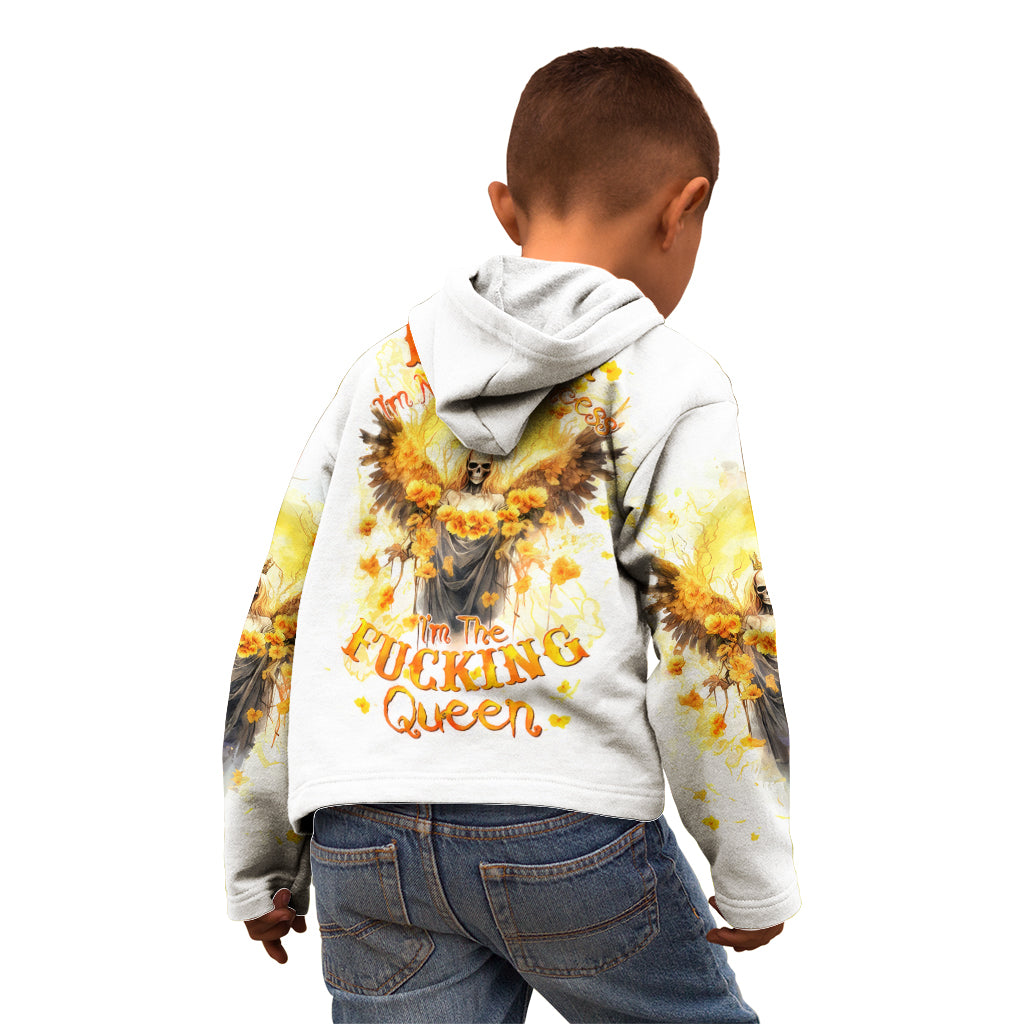 Flower Skull Angel Kid Hoodie Bitch I'm The Fucking Queen