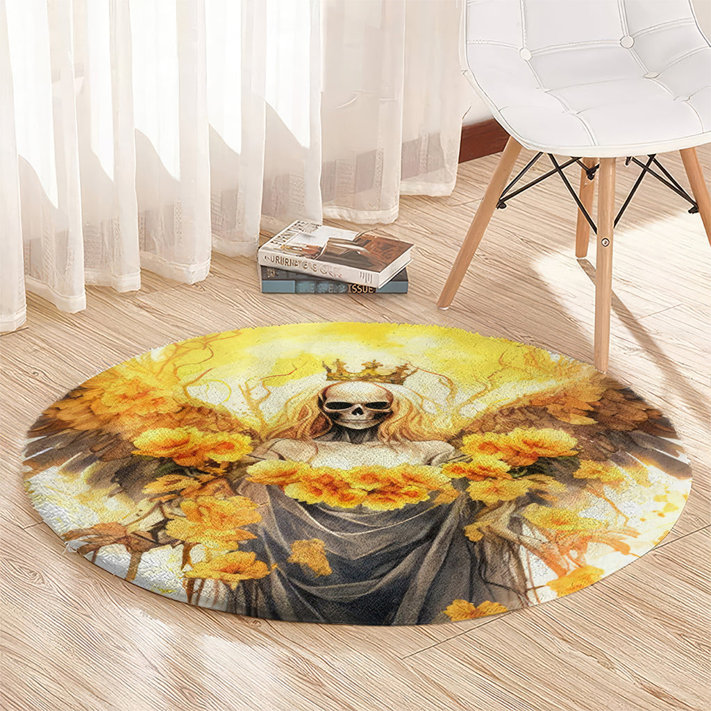 Flower Skull Angel Round Carpet Bitch I'm The Fucking Queen