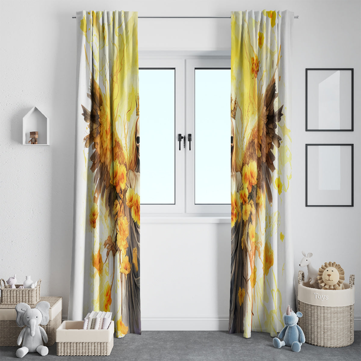 Flower Skull Angel Window Curtain Bitch I'm The Fucking Queen