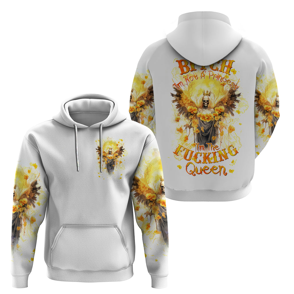 Flower Skull Angel Zip Hoodie Bitch I'm The Fucking Queen