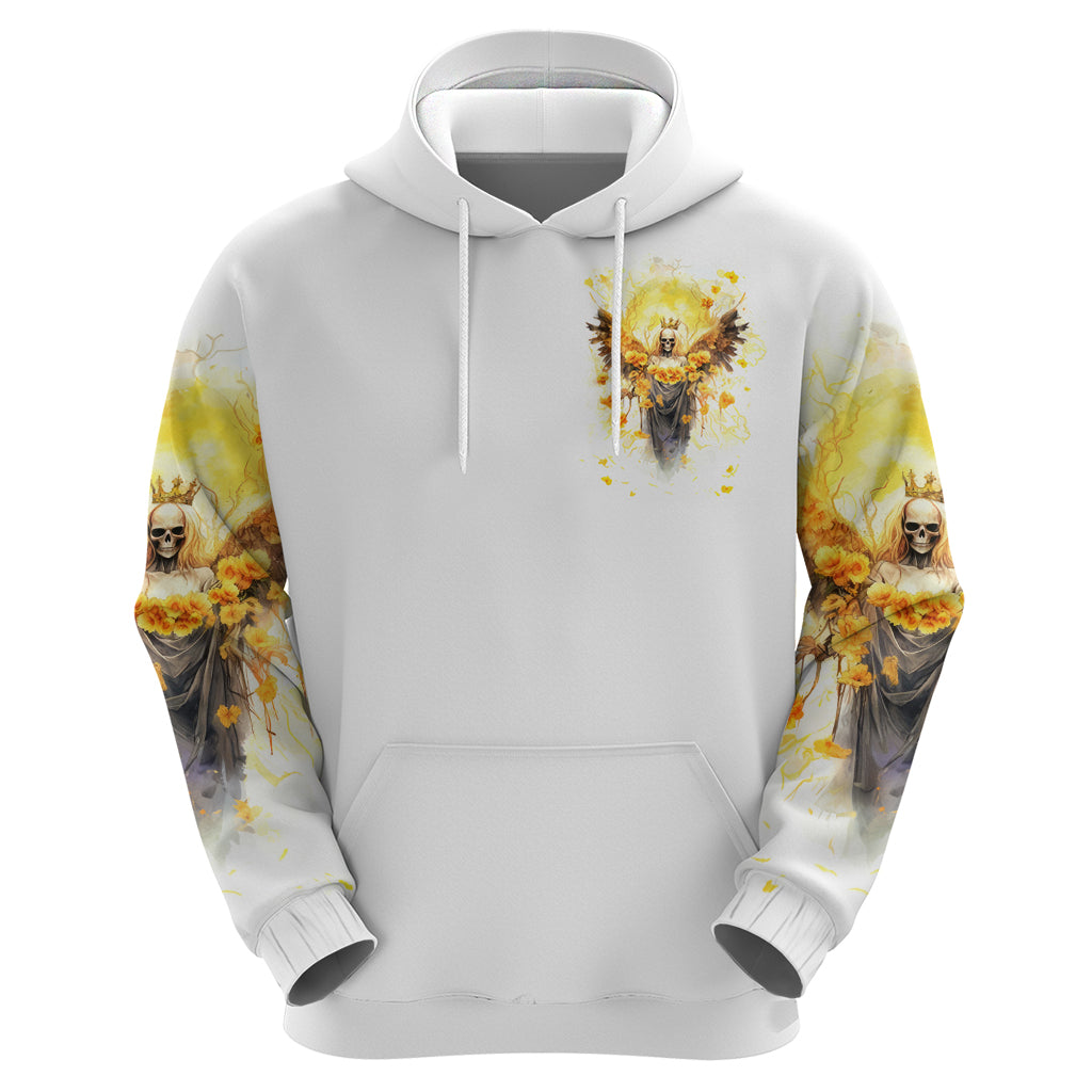 Flower Skull Angel Zip Hoodie Bitch I'm The Fucking Queen