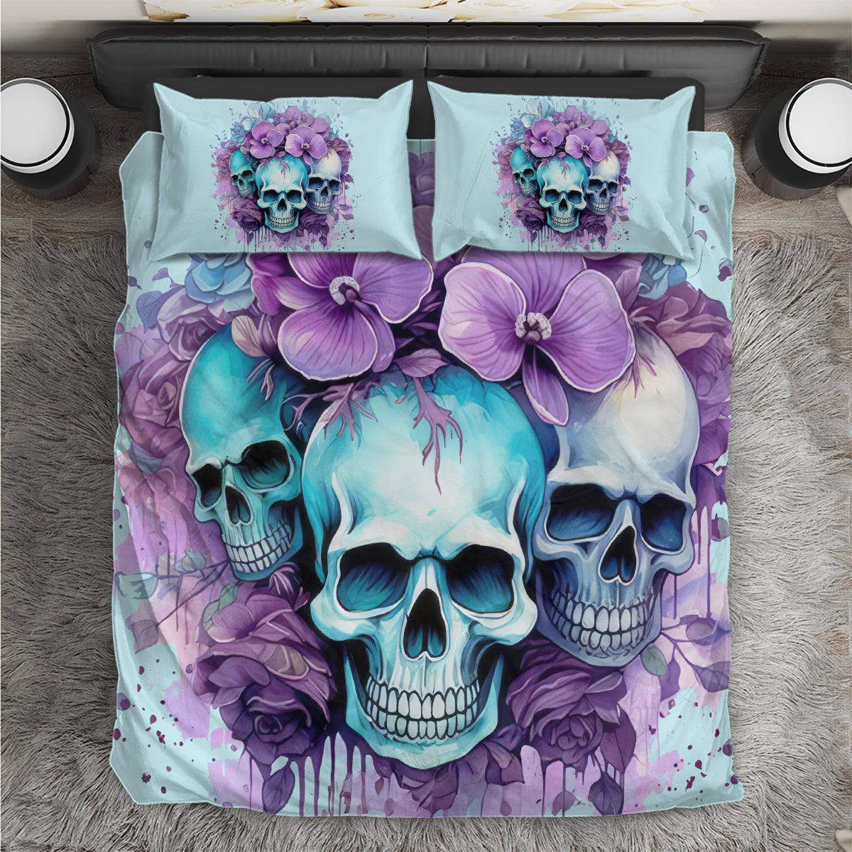 Flower Skull Angel Bedding Set The Good Girl In Me Got Tired Of The Bullshit
