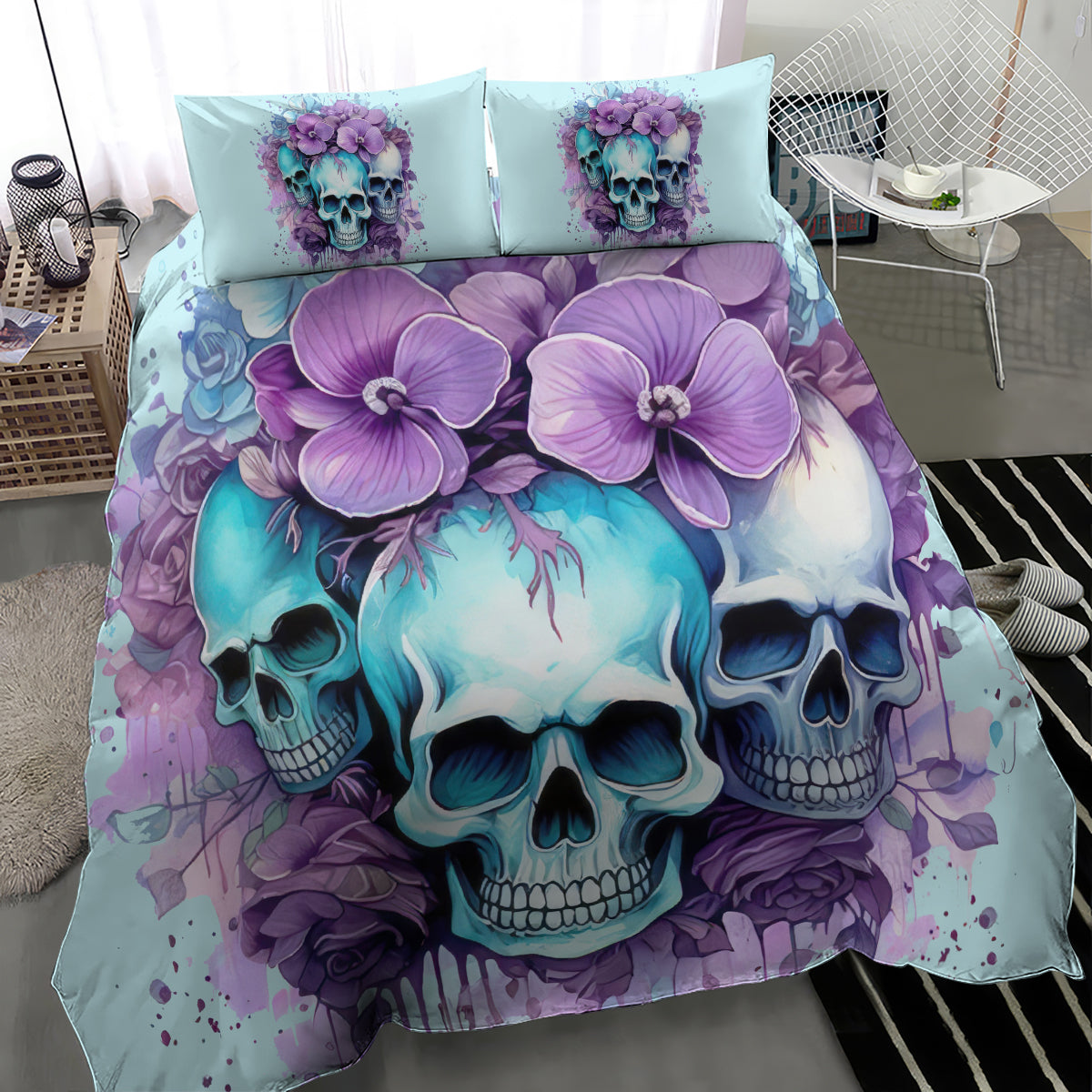 Flower Skull Angel Bedding Set The Good Girl In Me Got Tired Of The Bullshit