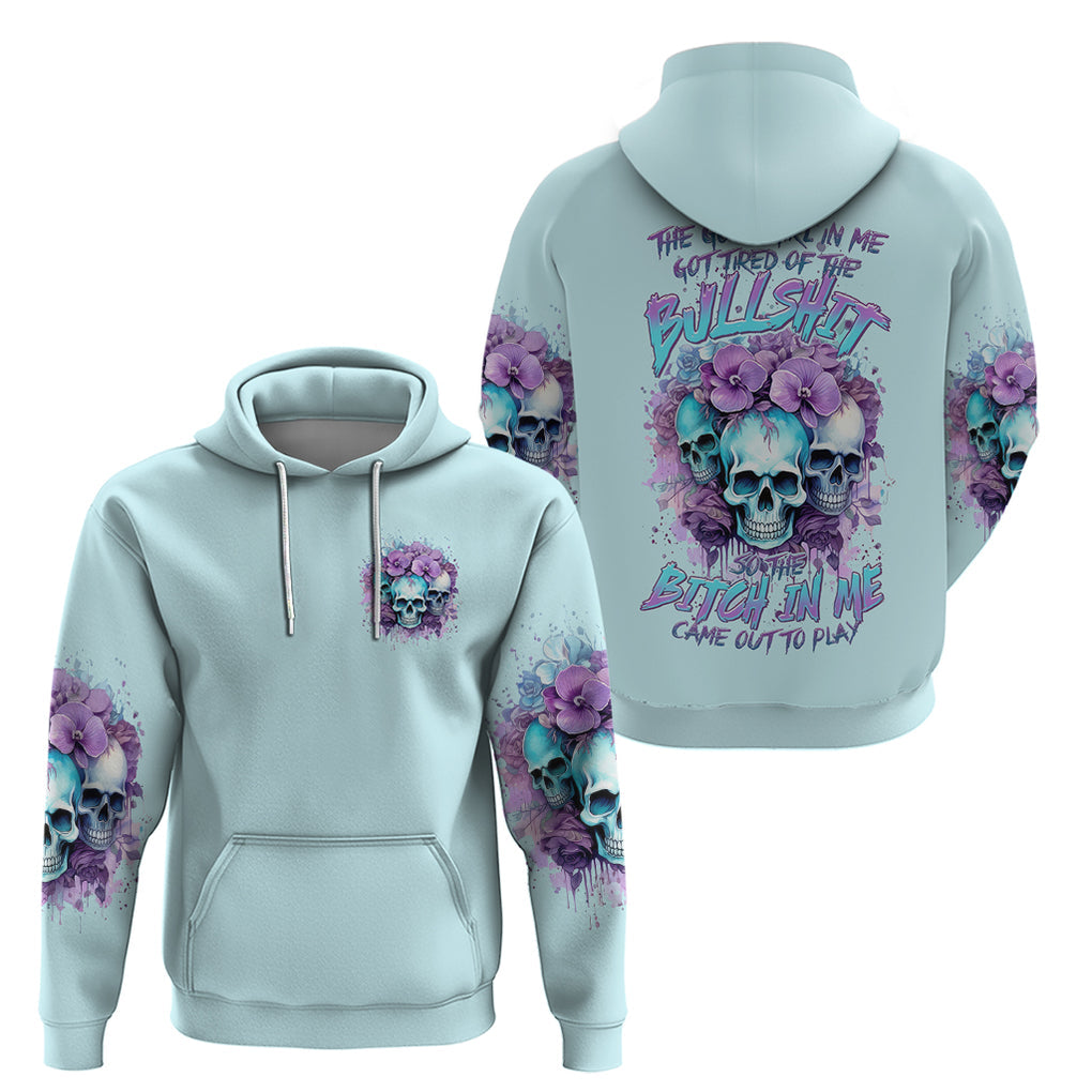 Flower Skull Angel Hoodie The Good Girl In Me Got Tired Of The Bullshit