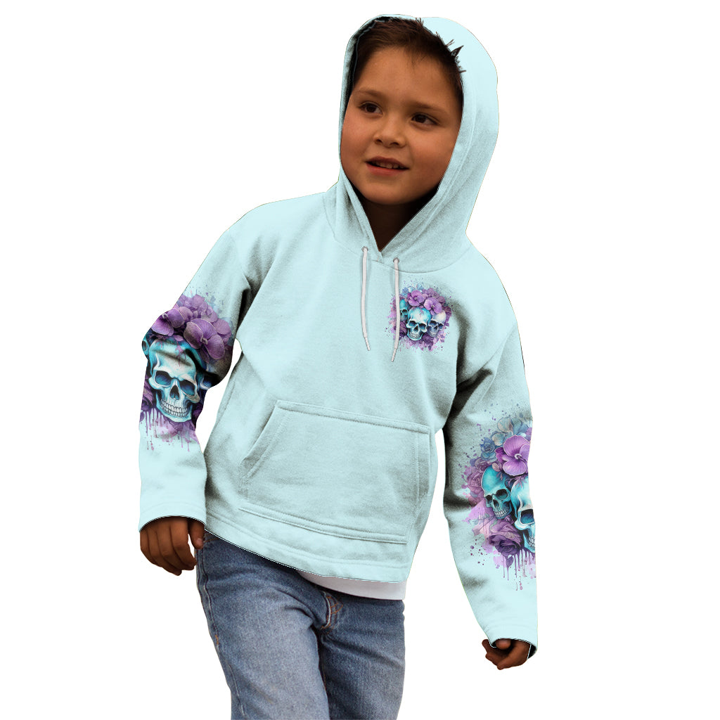 Flower Skull Angel Kid Hoodie The Good Girl In Me Got Tired Of The Bullshit