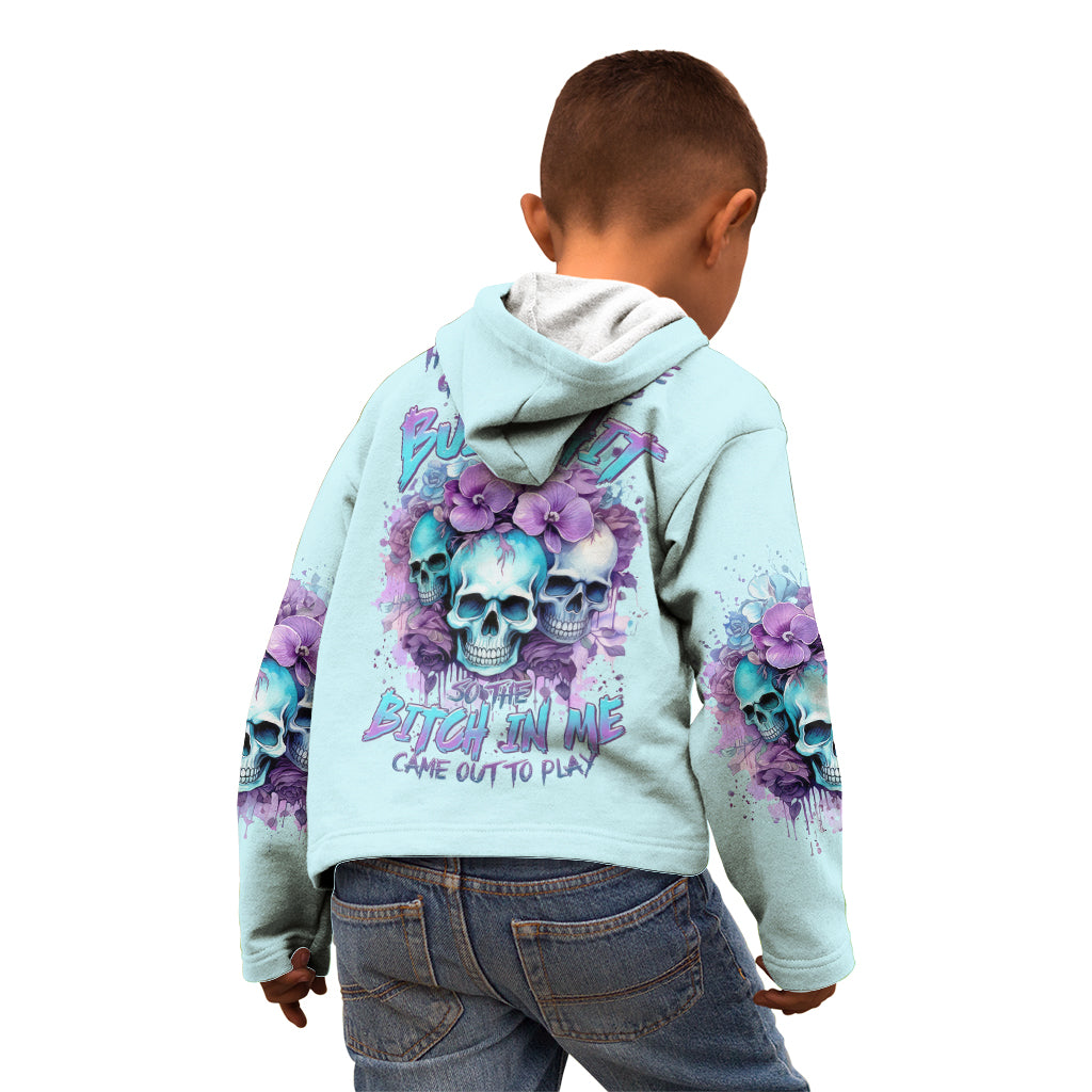 Flower Skull Angel Kid Hoodie The Good Girl In Me Got Tired Of The Bullshit